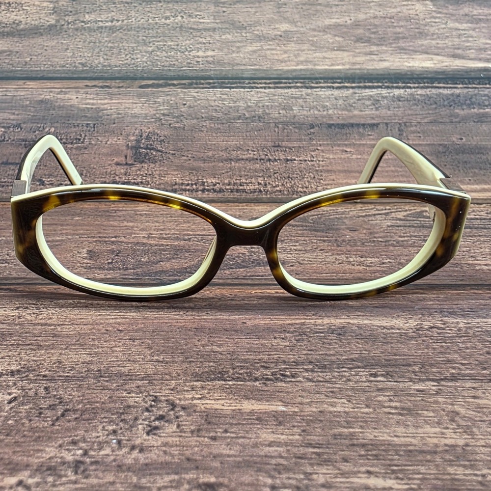 Anne Klein New York AK3129 Tortoise Cream Oval Eyeglasses Lion Logo 54-15-135